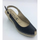 Sandale bout ouvert bride arrière 950-2 Maison de L’Espadrille compensé corde cuir Marine