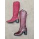 Bottes ville METAMORF'OSE en cuir Bordeaux  cloutés KALOTTO zip  talon de 6 cm