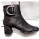 Bottines GEOX cuir noir + reptile + boucle D Calinda M. A D94EFA C9999 Black