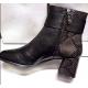 Bottines GEOX cuir noir + reptile + boucle D Calinda M. A D94EFA C9999 Black