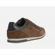 Baskets ou sneakers pour homme de GEOX U164GE  confortable design en cuir/nubuck Cognac avec lacet +zip RENAN