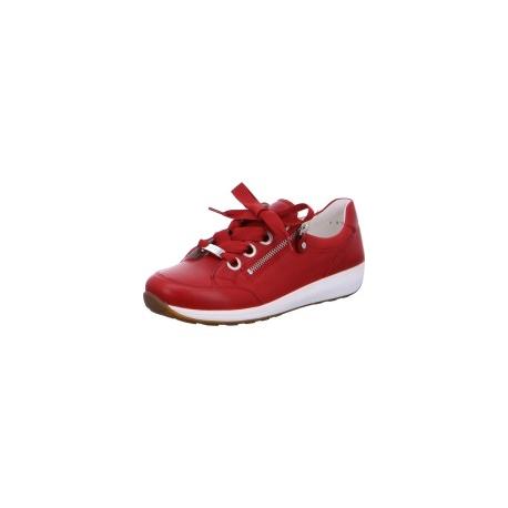 Baskets OSAKA de ARA cuir Rouge lacet rouge 34587-10 zip