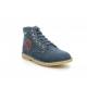 ORILEGEND NUBUCK BLEU CAMEL ROUGE avec FLEURS mi montant lacet KICKERS