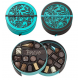 Boite ronde marron de 384 g chocolats fourrés