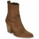 BOOTS LAILA  Strech suédé Tabac Gold  JB MARTIN Talon Bottier Femme à enfiler