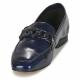 Mocassins mors chaîne VEILLE Cuir Vernis Marine JB MARTIN Plat femme collège