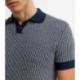 IZAC Polo en jacquard marine