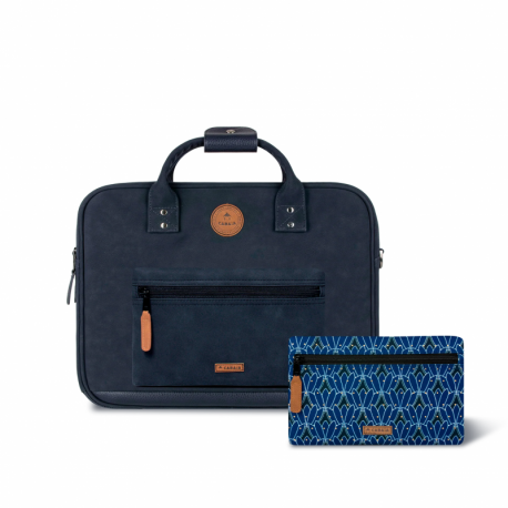 Zurich 1 sac ordinateur + 2 poches bleu foncé par Cabaia