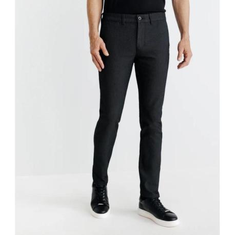 Pantalon chino armuré noir PERRY