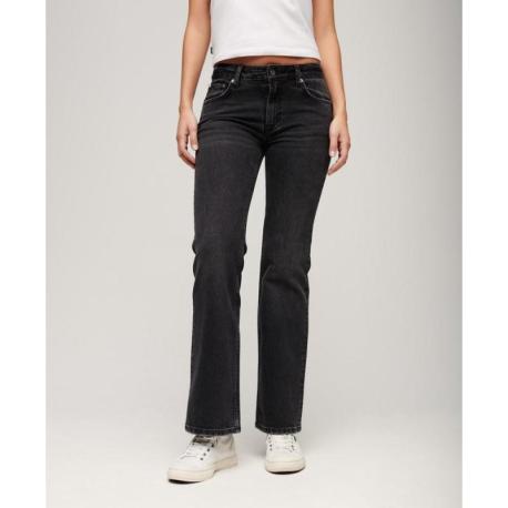 SUPERDRY Jean slim évasé taille mi-haute en coton biologique