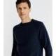 Pull manches longues  IZAC col rond marine