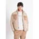 VESTE BEIGE EFFET TEDDY AVEC POCHES