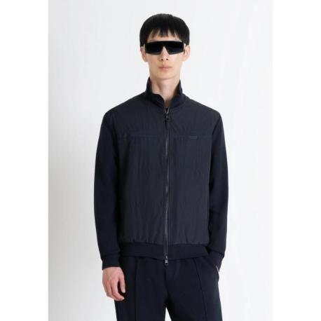 VESTE SPORTSWEAR NOIRE BI-MATIERE