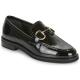 Mocassin JB MARTIN Femme GESSO Cuir Vernis Noir talon 2cm  moderne confortable mors doré