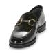 Mocassin JB MARTIN Femme GESSO Cuir Vernis Noir talon 2cm  moderne confortable mors doré