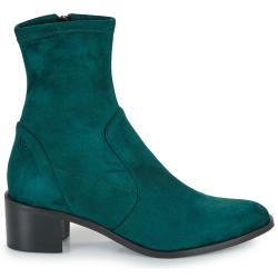 Bottine féminine JB MARTIN LOU Toile SUEDE VERT ST EMERAUDE talon 4,5cm