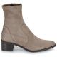 Bottine féminine JB MARTIN Toile SUEDE ST TAUPE LOU talon de 4,5cm toile strech + zip