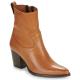 Bottines femme forme santiag  LALOU Nappa WEST COGNAC