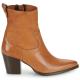 Bottines femme forme santiag  LALOU Nappa WEST COGNAC