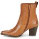 Bottines femme forme santiag  LALOU Nappa WEST COGNAC