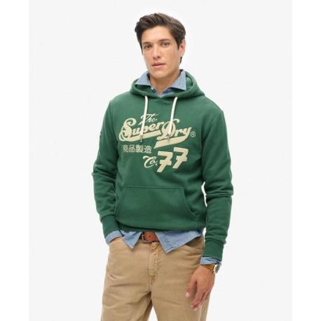 SUPERDRY Sweat à capuche à texte brodé