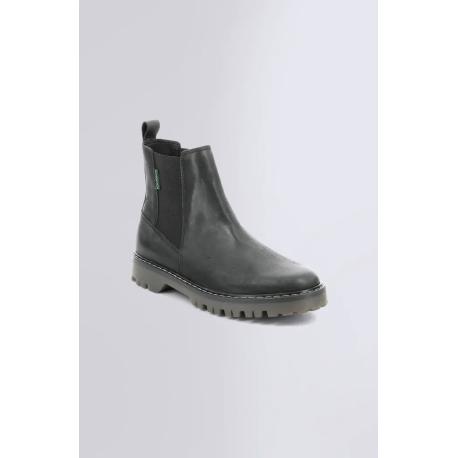 KICK DECKFIT NOIR BOTTINES CUIR FEMME semelle crantée Chelsea KICKERS