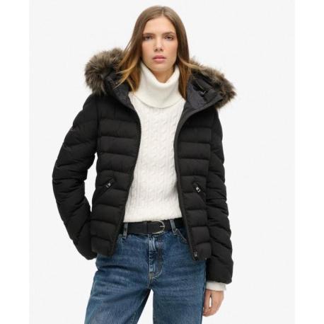 SUPERDRY Veste rembourrée à capuche en fourrure synthétique Fuji