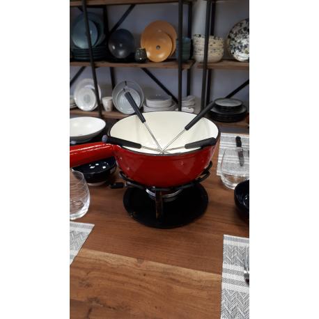 TABLE ET COOK Service à fondue 24 cm Rouge - Savoyard