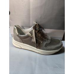 Basket SAPPORO cuir taupe 32440 - 24 H lacet + zip ARA SHOES semelle amovible