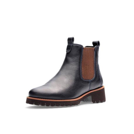 Bottines KENT  Marine cuir lisse 31227-02 chelsea élastique côté marron semelle amovible