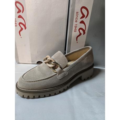 Mocassin KENT Cuir VV moon gris beige semelle épaisse bloc 31201-13F Mors fantaisie 