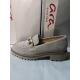 Mocassin KENT Cuir VV moon gris beige semelle épaisse bloc 31201-13F Mors fantaisie 