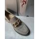 Mocassin KENT Cuir VV moon gris beige semelle épaisse bloc 31201-13F Mors fantaisie 