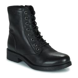 Bottines lacet + zip D 046RA GEOX cuir noir R AWELLE A Style ranger's