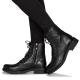 Bottines lacet + zip D 046RA GEOX cuir noir R AWELLE A Style ranger's