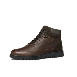 Boots GEOX Cuir marron U46DGA lacet +zip semelle caoutchouc semelle amovible