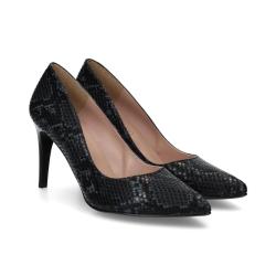 Escarpin G 8 REGINE femme GIULIA mode élégance confort talon haut 8cm ANTRACITA HABIBI NOIR