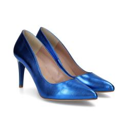 Escarpin G 8 REGINE femme METAL BLUE 15GIULIA mode élégance confort talon haut 8cm